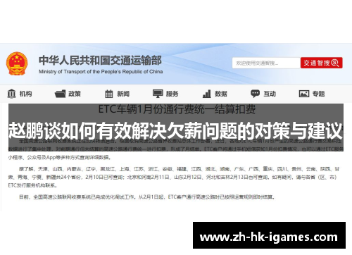 赵鹏谈如何有效解决欠薪问题的对策与建议